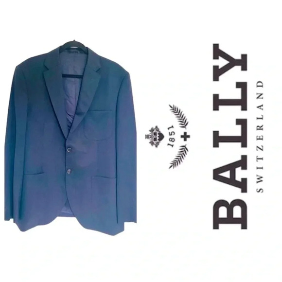 BALLY Men’s Suit Jacket in Dark Navy Size 44 - Picture 1 of 16